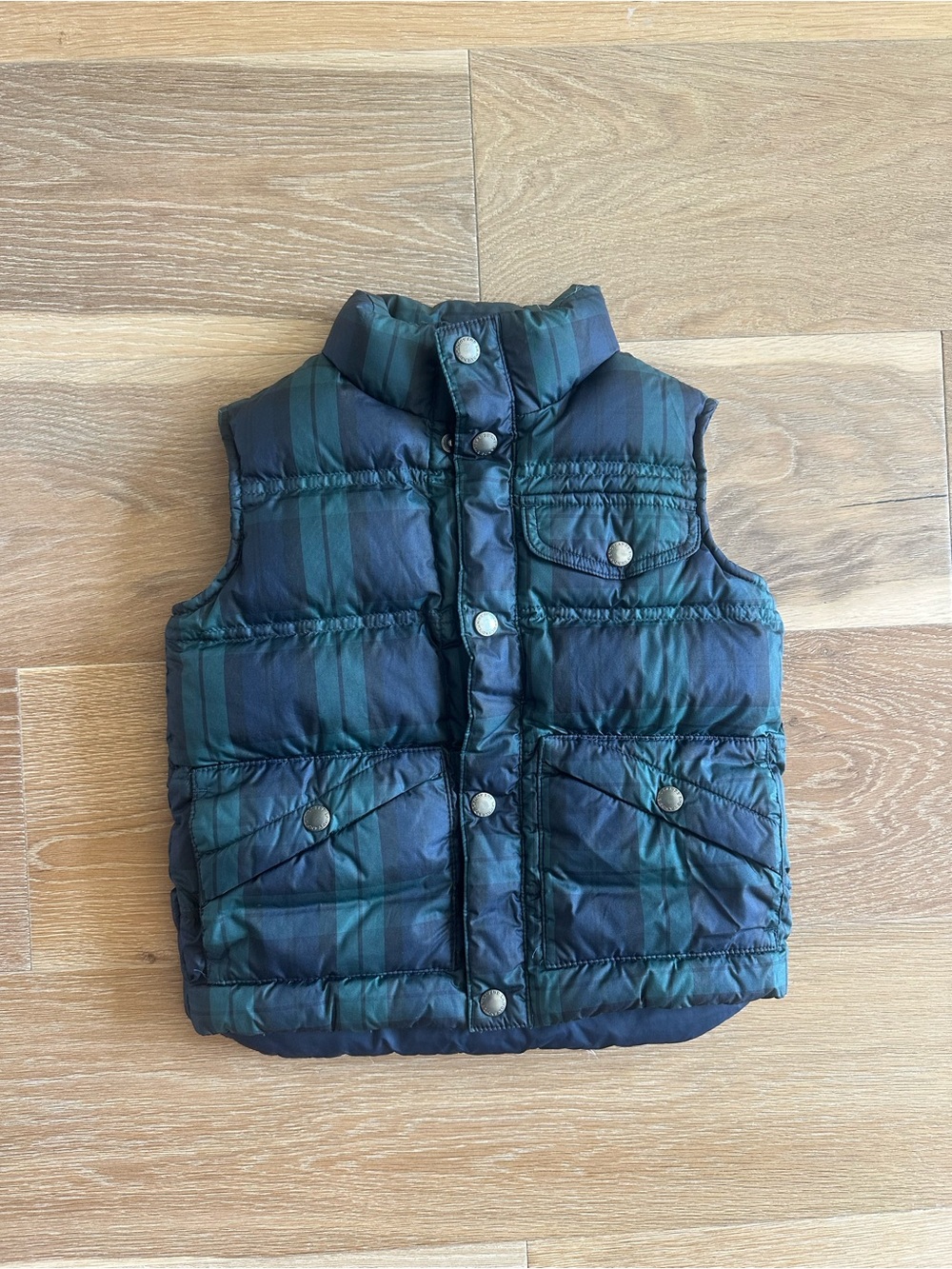 Ralph Lauren Aesthetic Lands' End Kids Plaid Puffer Vest